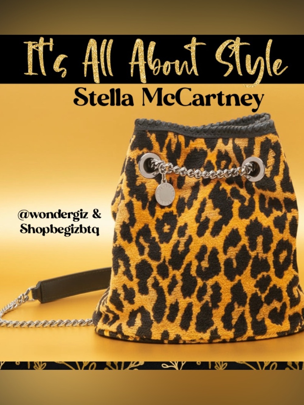 🔥🔥🔥 EUC Stella McCartney Leopard Jacquard Bucket Bag Reduced To Buy Now & Save
